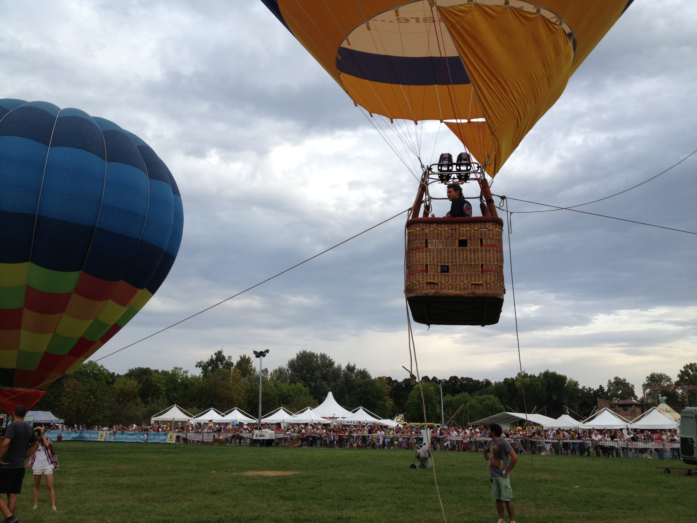 a large balloon in the air